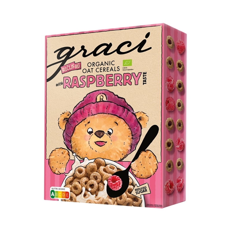 Graci BIO Dětské cereální malinové kroužky