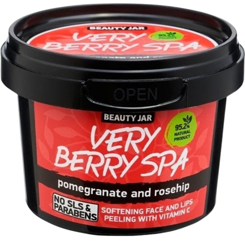 Beauty Jar Very Berry Spa zjemňující cukrový peeling na obličej 120 g