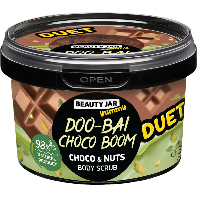 Beauty Jar Yummy Doo-Bai Choco Boom jemný tělový peeling 360 g