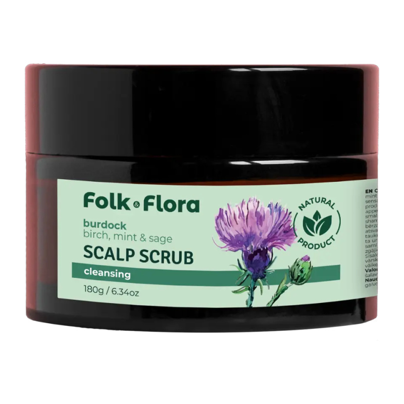 Folk & Flora Burdock peeling na vlasovou pokožku 180 g