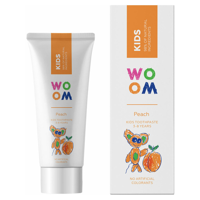 WOOM Kids Peach dětská zubní pasta 50 ml
