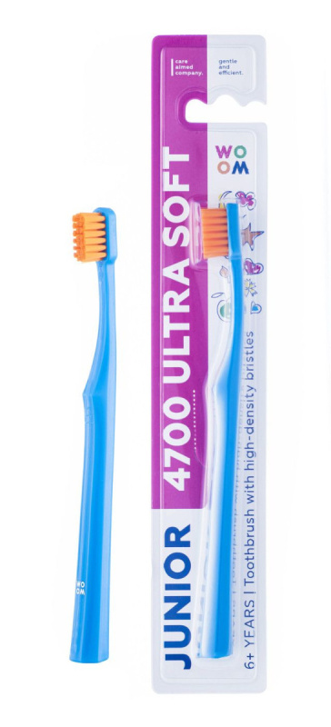 WOOM Toothbrush Junior 4700 Ultra Soft zubní kartáček pro děti od 6let ultra soft 1 ks