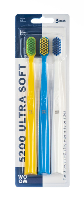 WOOM Toothbrush 5200 Ultra Soft zubní kartáčky 3 ks