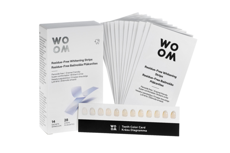 WOOM Residue-Free Whitening Strips bělicí zubní pásky 28 ks