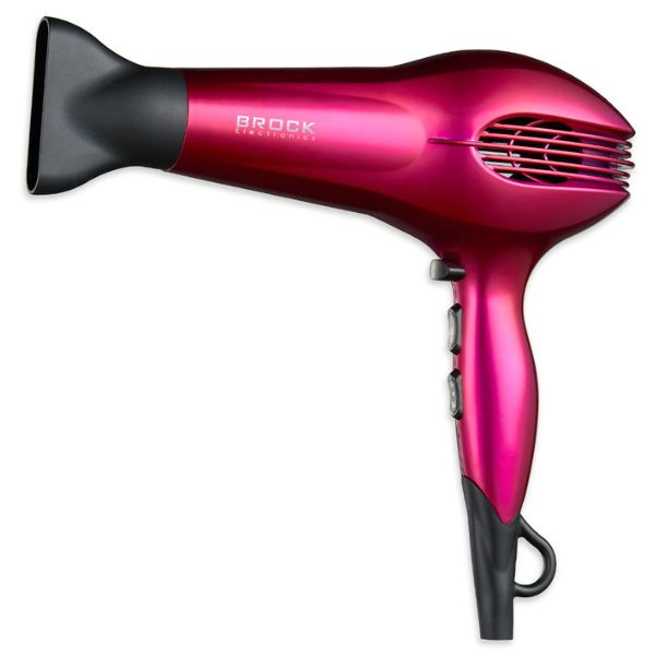 Fén na vlasy Brock, 2 rychlosti, 2 teploty, 1800W, koncentrátor, fuchsiová barva