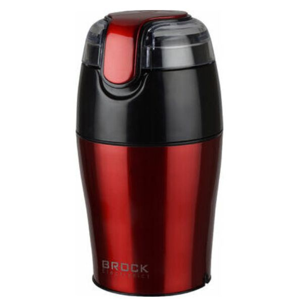 Mlýnek na kávu Brock, s tříštivými noži, 150W, na 50g kávy, barva bordó