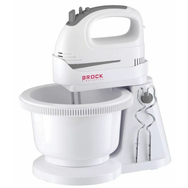 Ruční mixér s mísou Brock, 300W, 5 rychlostí + turbo, na hnětení těsta a šlehání