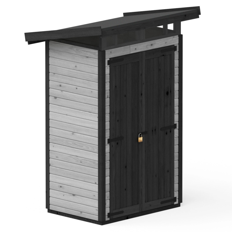 Upyard Dřevěný domek na nářadí Strongbox S vč. základů šedá 127 x 87 cm