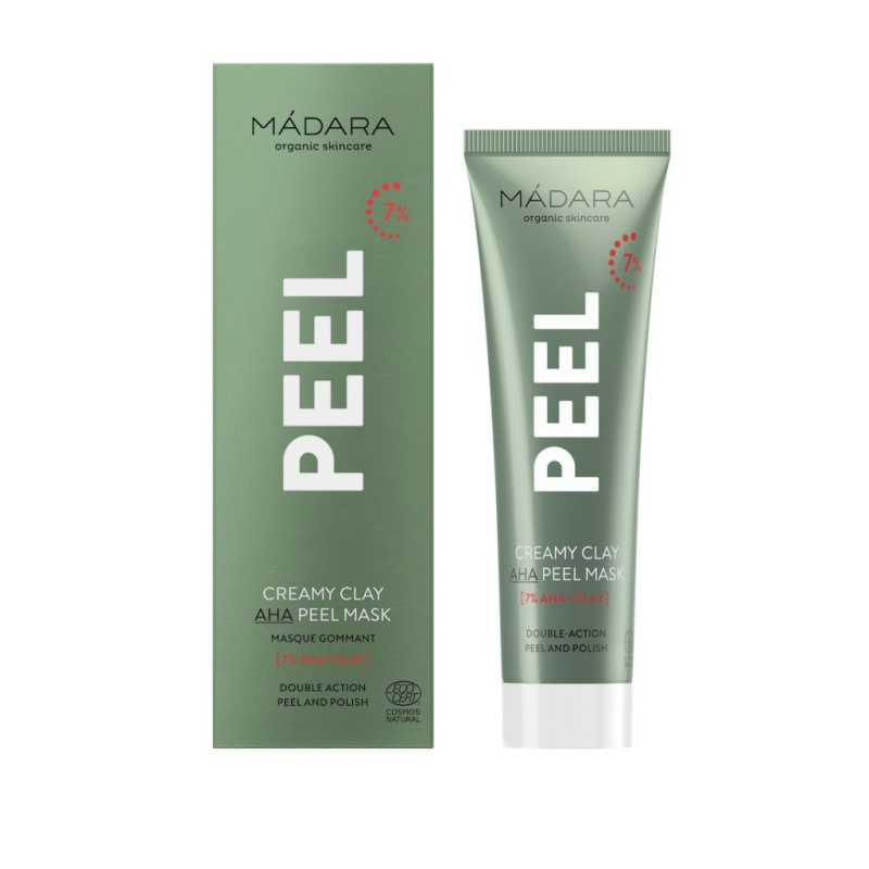 Mádara Krémová jílová peelingová maska s AHA kyselinami, PEEL, 60 ml