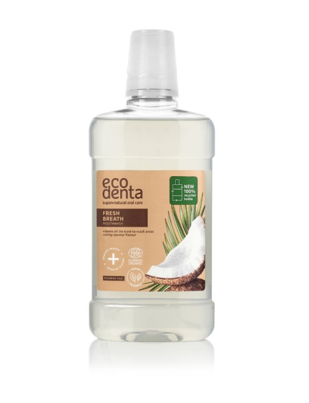 Ecodenta Cosmos Organic Minty Coconut ústní voda příchuť Coconut, Aloe Vera, Pepermint 500 ml