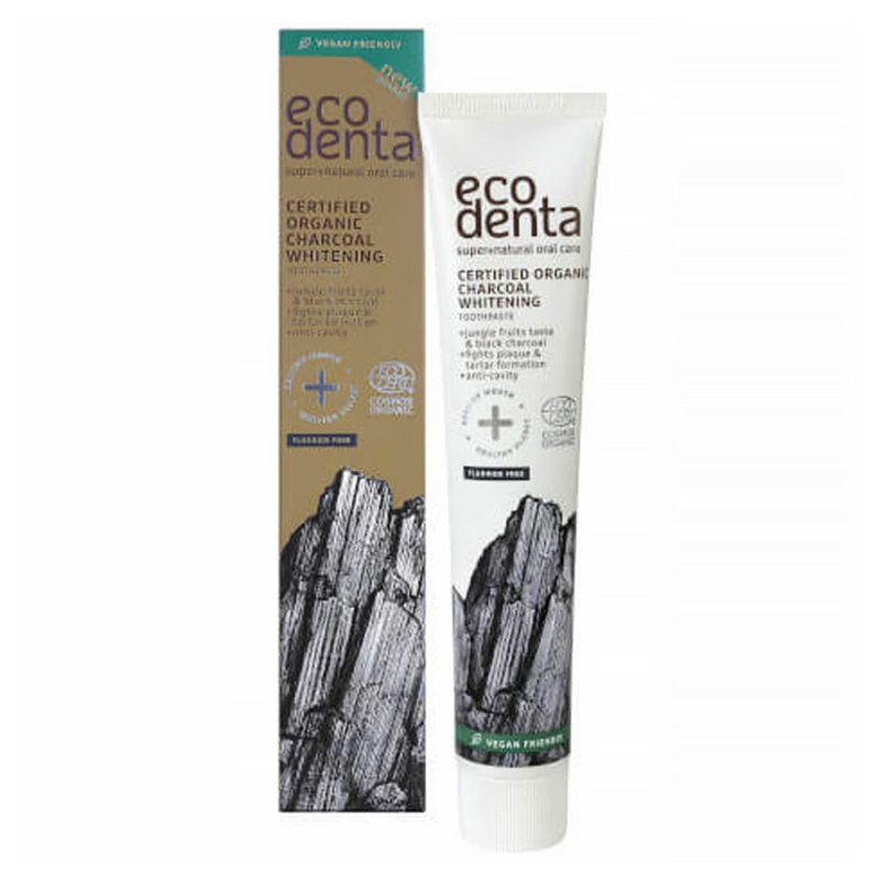 Ecodenta Certified Organic Charcoal whitening bělicí zubní pasta s aktivním uhlím 75 ml