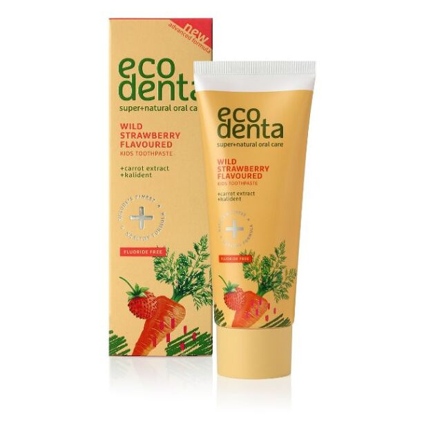 Ecodenta Green Wild Strawberry Flavoured zubní pasta pro děti bez fluoridu 75 ml