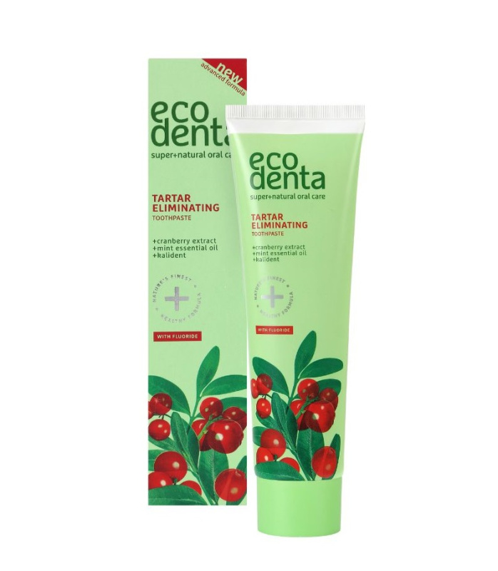 Ecodenta Green Tartar Eliminating osvěžující zubní pasta proti zubnímu kameni s fluoridem příchuť Cranberry 100 ml