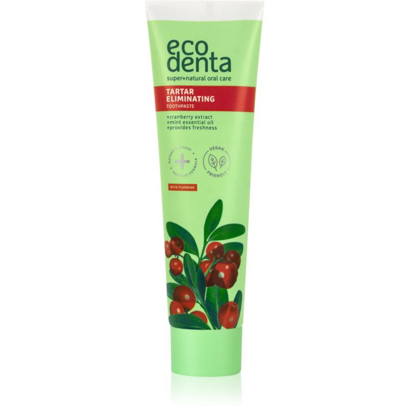 Ecodenta Green Tartar Eliminating osvěžující zubní pasta proti zubnímu kameni s fluoridem příchuť Cranberry 100 ml