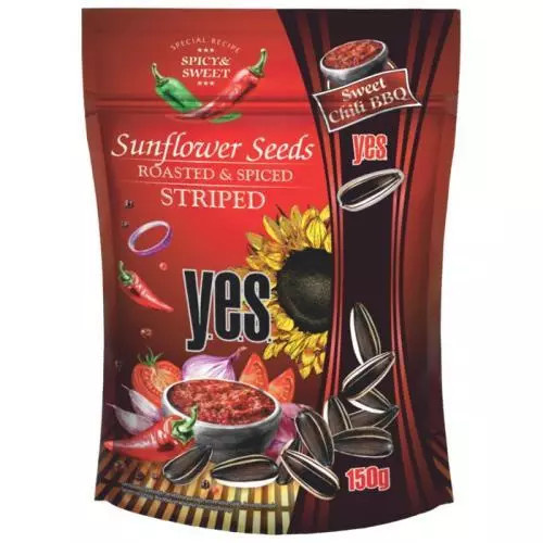 YES pražená slunečnicová semena sweet chilli bbq 150g