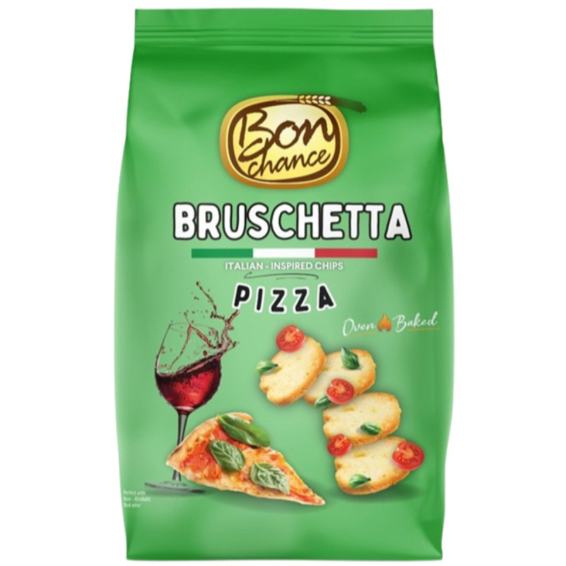 Bon Chance Bruschetta chlebové chipsy s příchutí pizza