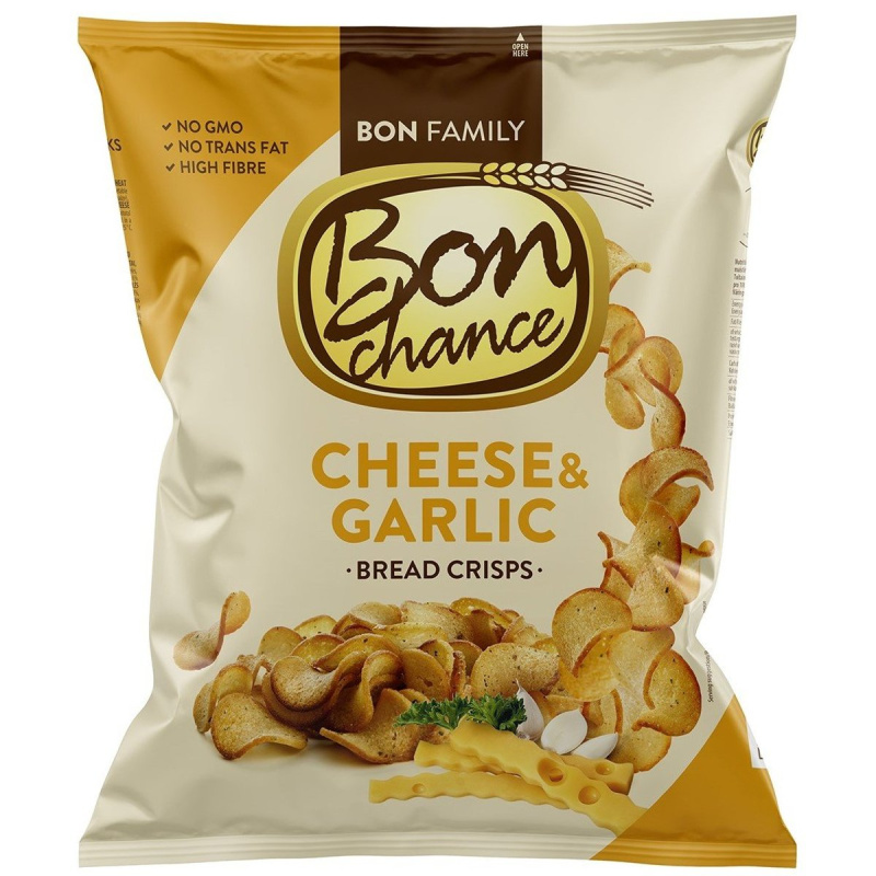 Bon Chance Chlebové chipsy s česnekem a sýrem