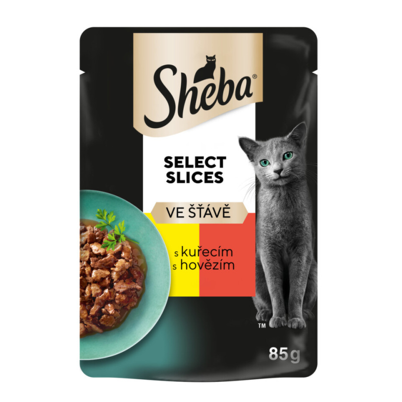 Sheba Select Slices Ve Šťávě 85g - S Kuřecím a Hovězím