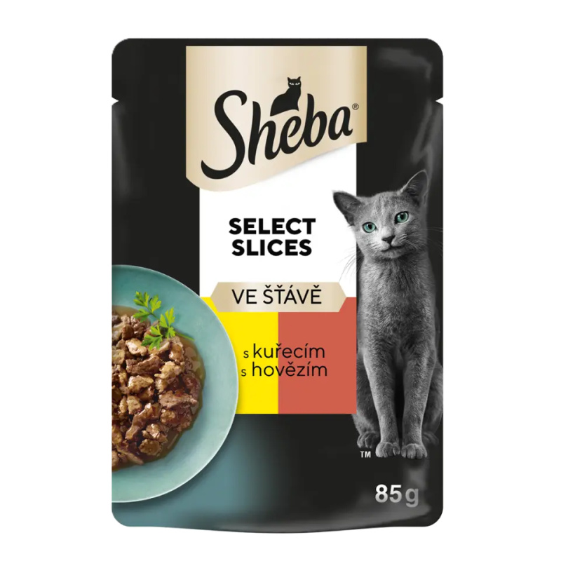 Sheba Select Slices Ve Šťávě 85g - S Kuřecím a Hovězím
