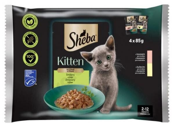 Sheba Kitten Smíšený Výběr ve Šťávě - 4x85g