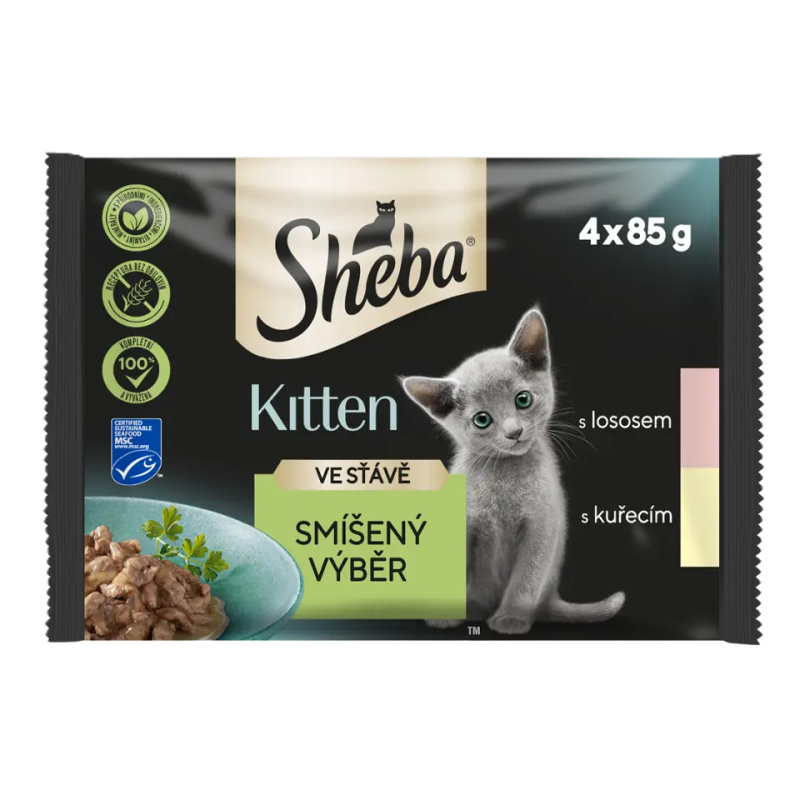 Sheba Kitten Smíšený Výběr ve Šťávě - 4x85g