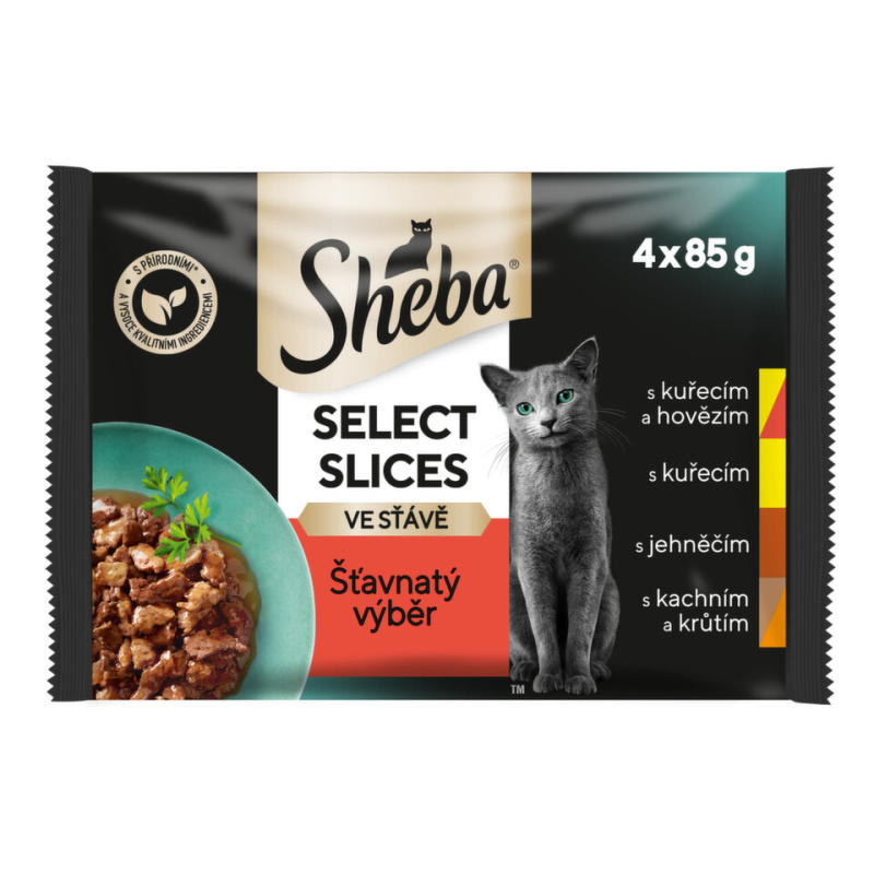 Sheba kapsa Šťavnatý výběr ve šťávě 4x85g 4x85g