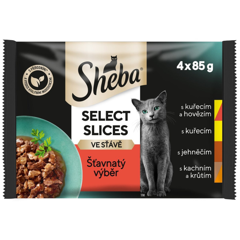 Sheba Šťavnatý výběr ve šťávě kapsičky pro kočky 4×85 g