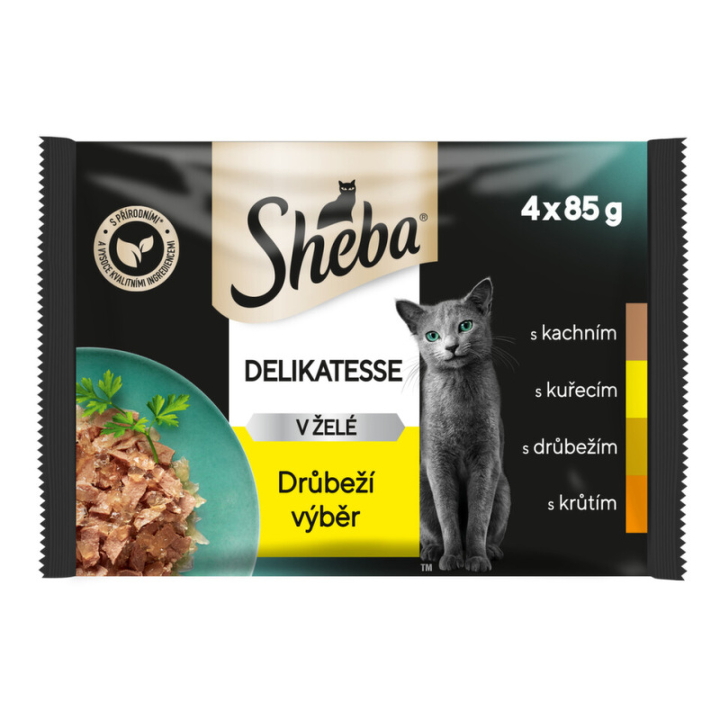 Sheba Delikatesse Drůbeží Výběr v Želé - 4x85g