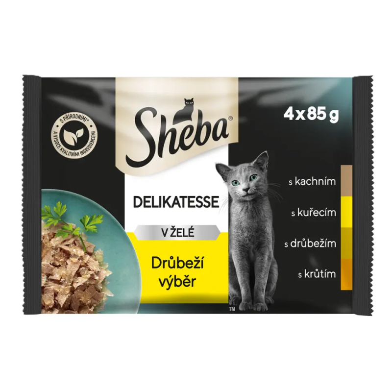 Sheba Delikatesse Drůbeží Výběr v Želé - 4x85g