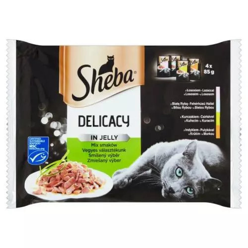Sheba Delikatesse Smíšený Výběr v Želé - 4x85g