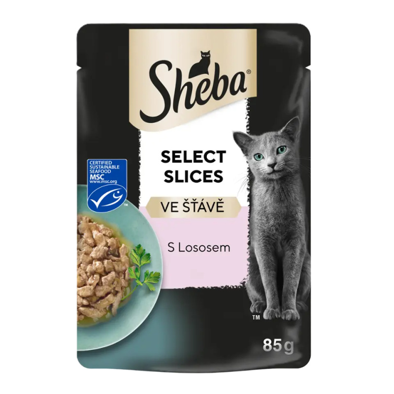 Sheba Select Slices Ve Šťávě 85g - S Lososem