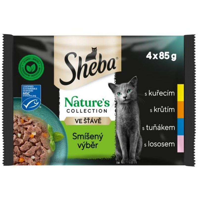 Sheba Nature's Collection smíšený výběr ve šťávě kapsičky pro dospělé kočky 4×85 g