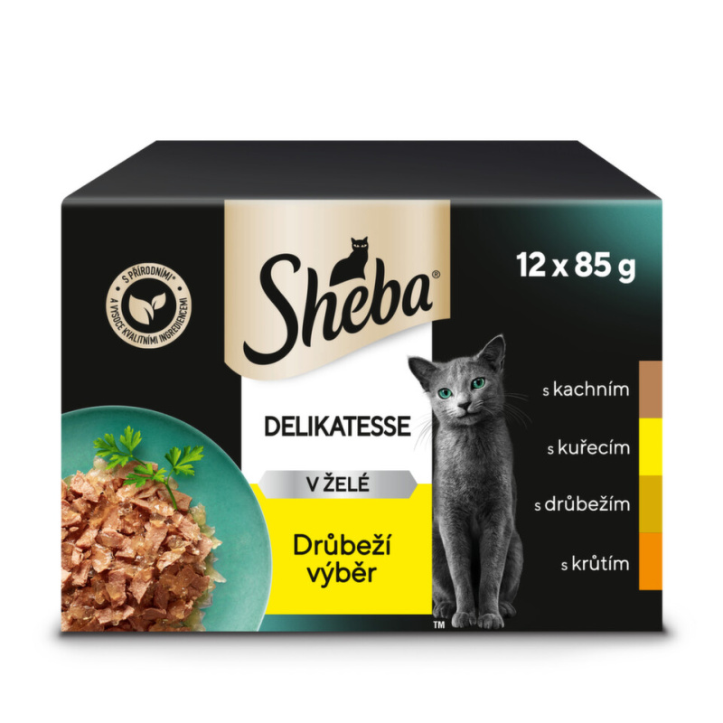 Sheba Delikatesse Drůbeží Výběr v Želé - 12x85g