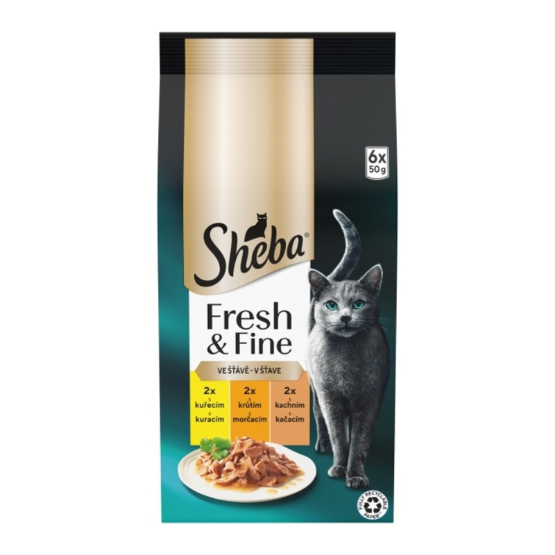 Sheba Fresh & Fine kapsičky pro dospělé kočky drůbeží v omáčce 6×50 g