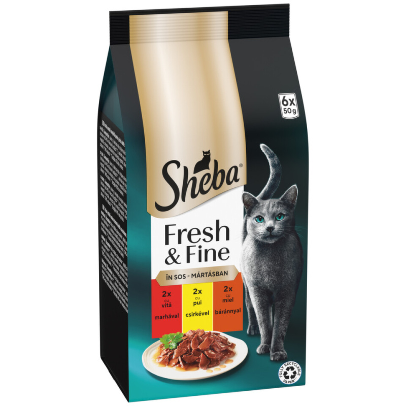 Sheba Fresh & Fine kapsičky výběr v omáčce pro dospělé kočky (6×50 g)