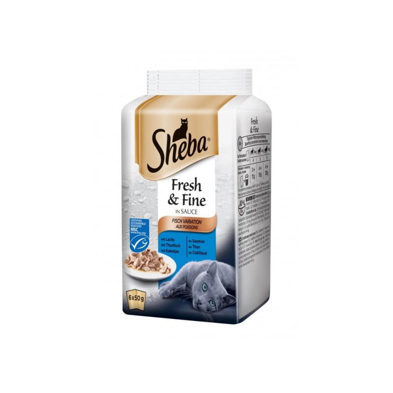 Sheba Fresh & Fine kapsičky rybí výběr v omáčce (6×50 g)