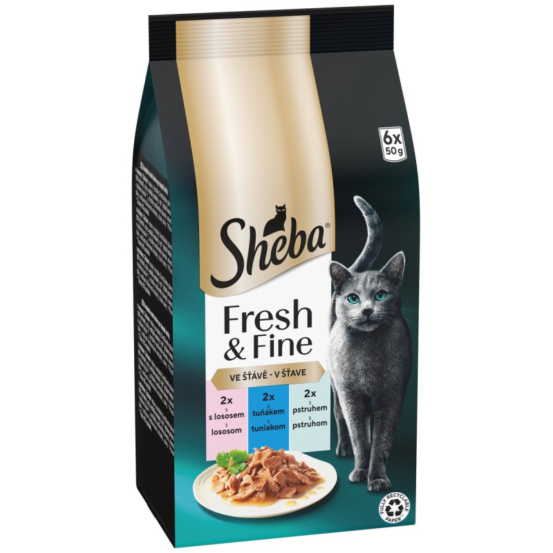 Sheba Fresh & Fine kapsičky rybí výběr v omáčce (6×50 g)