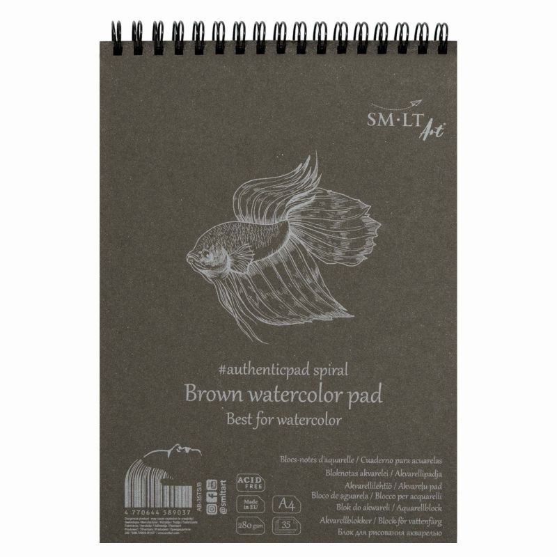Skicák Watercolor pad brown (280g/m2, 35 listů) A4