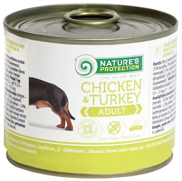 Nature’s Protection Dog konz.Adult kuře/krůta 200g