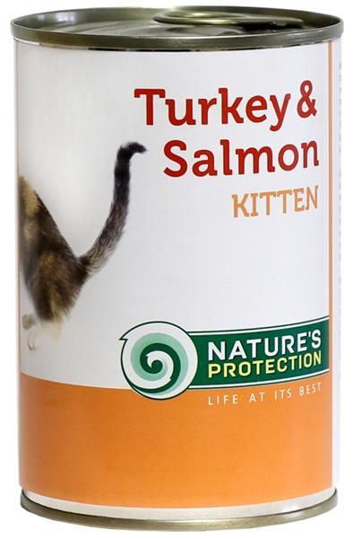 Nature’s Protection Cat konzerva Kitten Krůta&Losos 400g