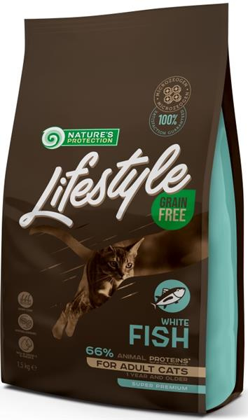 Nature’s Protection Cat Dry LifeStyle GF Adult White Fish 1,5 kg