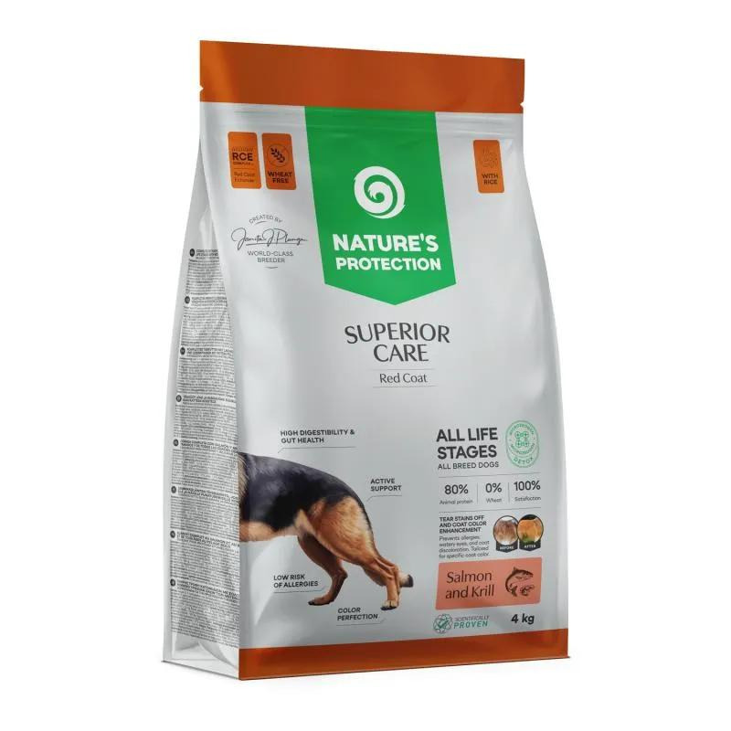 Nature's Protection Superior Care Dog Dry Red Coat Adult Salmon 4 kg