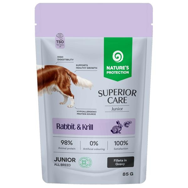 Nature's Protection Superior Care Dog kapsička Junior Rabbit/Krill 85 g