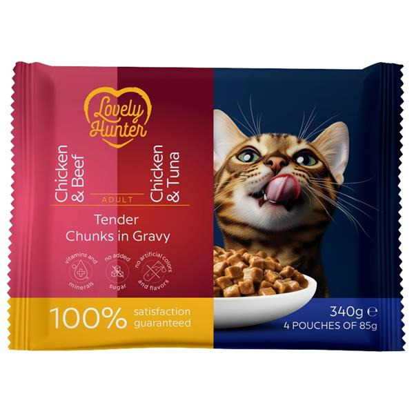 Lovely Hunter Cat kapsička Adult Multipack 4 x 85 g