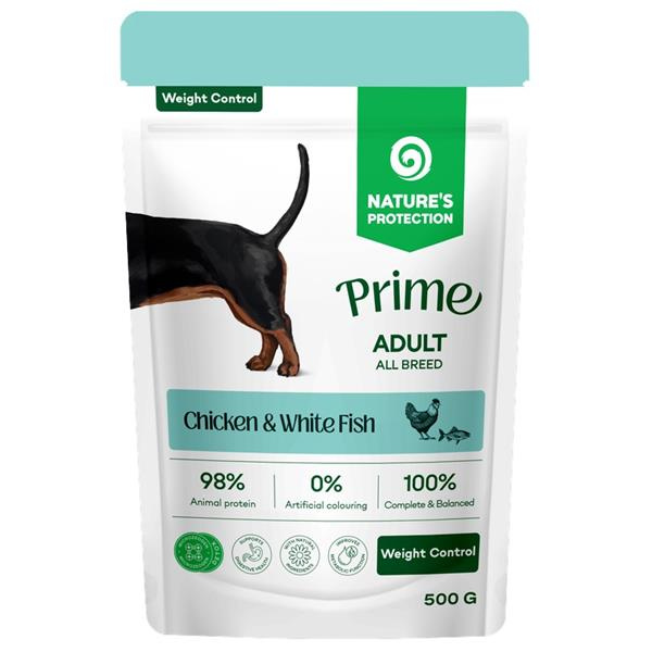 Nature's Protection Prime Dog kapsička Weight Control Chicken/White Fish 500 g