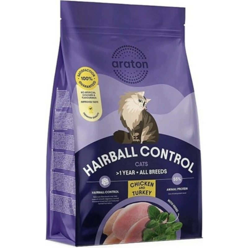 Araton Cat Dry Hairball Poultry 1,5 kg