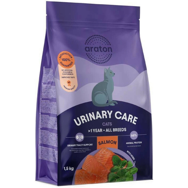 Araton Cat Dry Urinary Care Salmon 1,5 kg