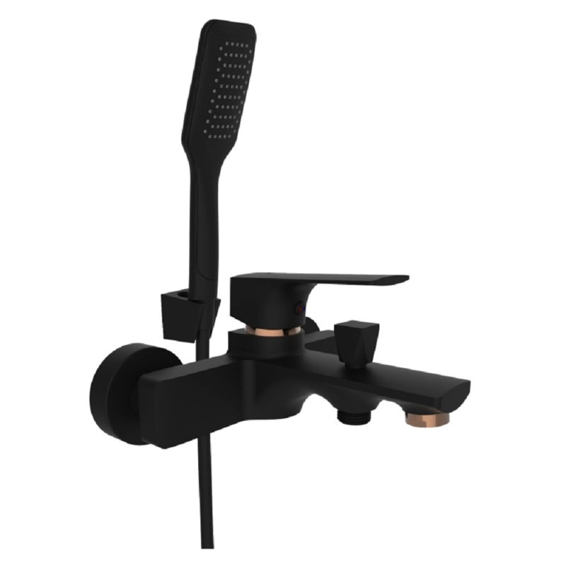 Rubineta Nástěnná vanová baterie Modena-10/K s příslušenstvím, 150 mm, černá/zla