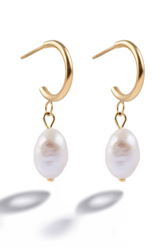 Marc Malone Pozlacené náušnice s umělou perlou Mistré MCE250370G