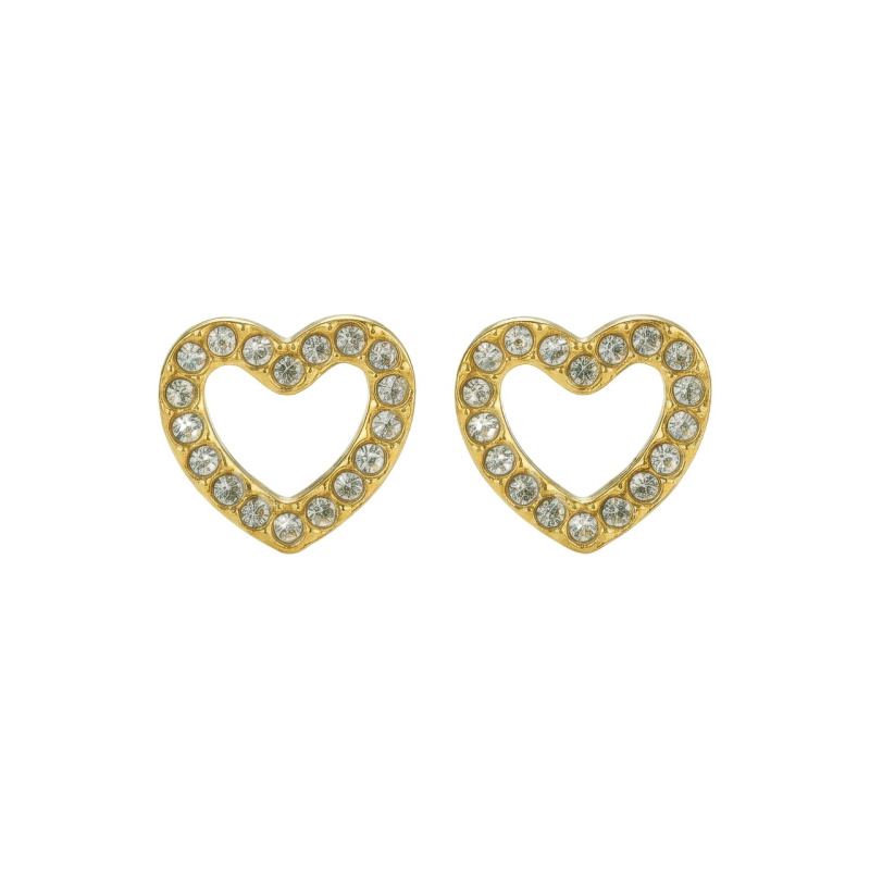Emily Westwood Srdíčkové pozlacené náušnice Virelle EWE260597G